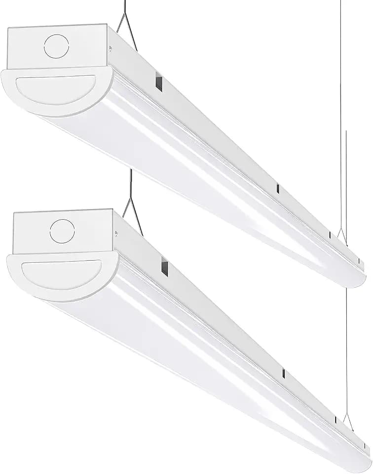 ANTLUX 110W LED Shop Light 8FT Linear Strip Lights Linkable, 12000 Lumens, 5000K, 8 Foot Garage Lights, Surface Mount and Hanging Ceiling Lighting Fixture, 2 Pack