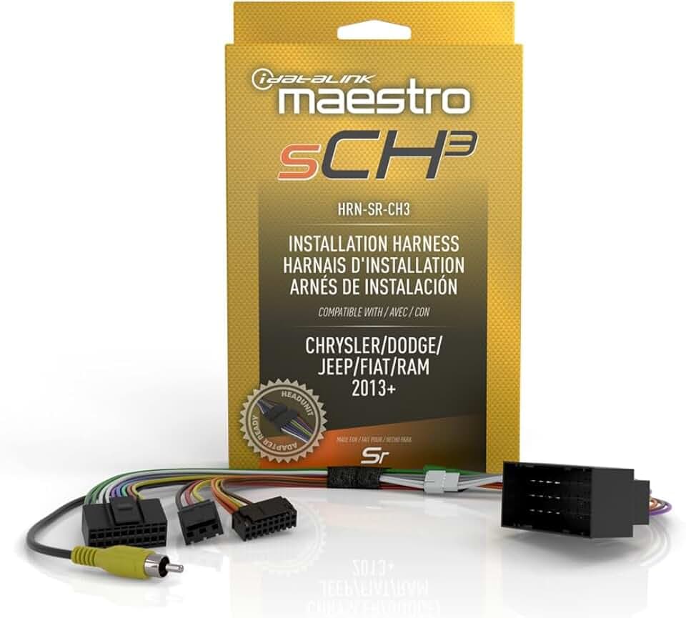 Idatalink Maestro HRN-SR-CH3 T-Harness for Select Chrysler, Dodge, Jeep, RAM Vehicles 2013+, Replace Factory Radio While retaining Steering Wheel Controls & use of amp (ADS-MSR Module Also Required)