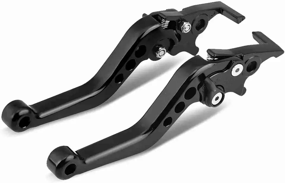 Brake Levers Motorcycle, 1 Pair Motorcycle Clutch Brake Handle Levers Universal Brake Lever Handle Double Disc for GY6 Xmaximum 400(Black)