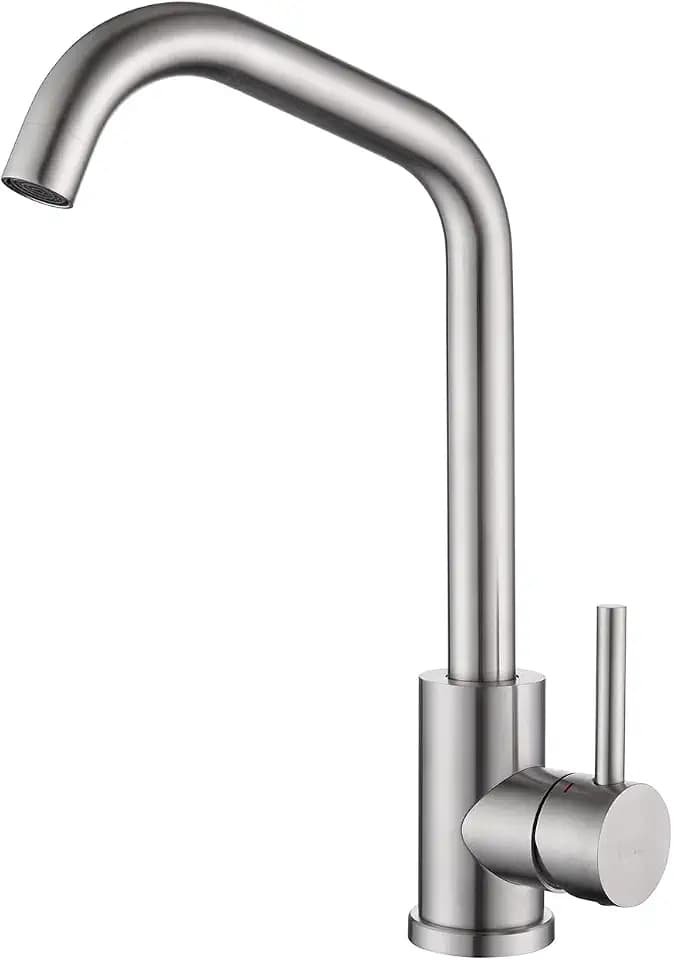 Wasserhahn Küche aus Edelstahl, Küchenarmatur mit 360° drehbar