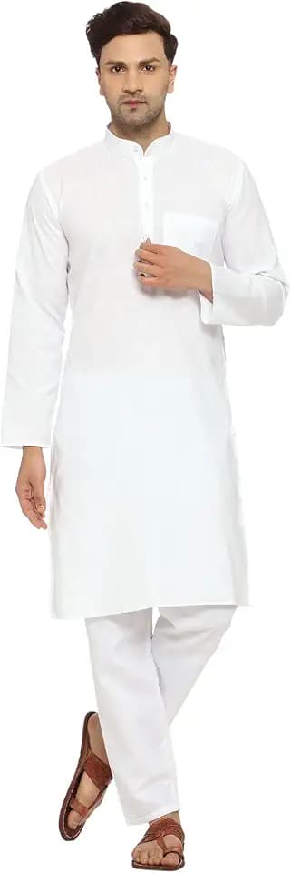 ITOS365 Herren Baumwollmischung Kurta Pyjamas Set Party Mode Regular Ethinische Tragen Indisches Kleid Geschenk für Männer