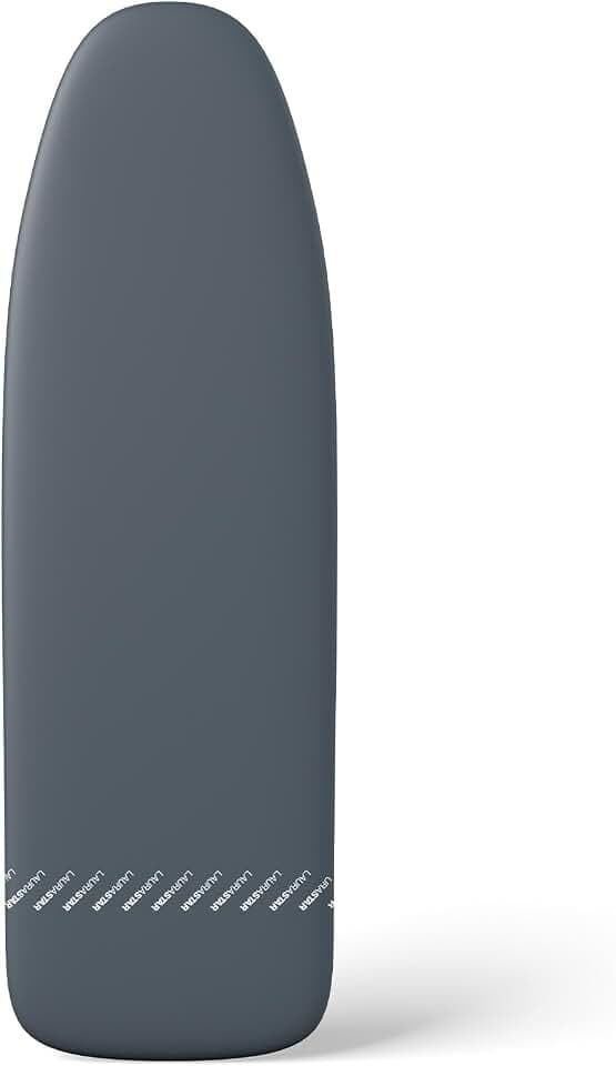 Laurastar Bügelbezug Universalcover Grau, Einzigartiges Laurastar-Design, 131cm x 55cm, 100 % Baumwolle, Praktisches Klipp-System, Geeignet für alle Bügeltische anderer Marken, Waschmaschinenfest