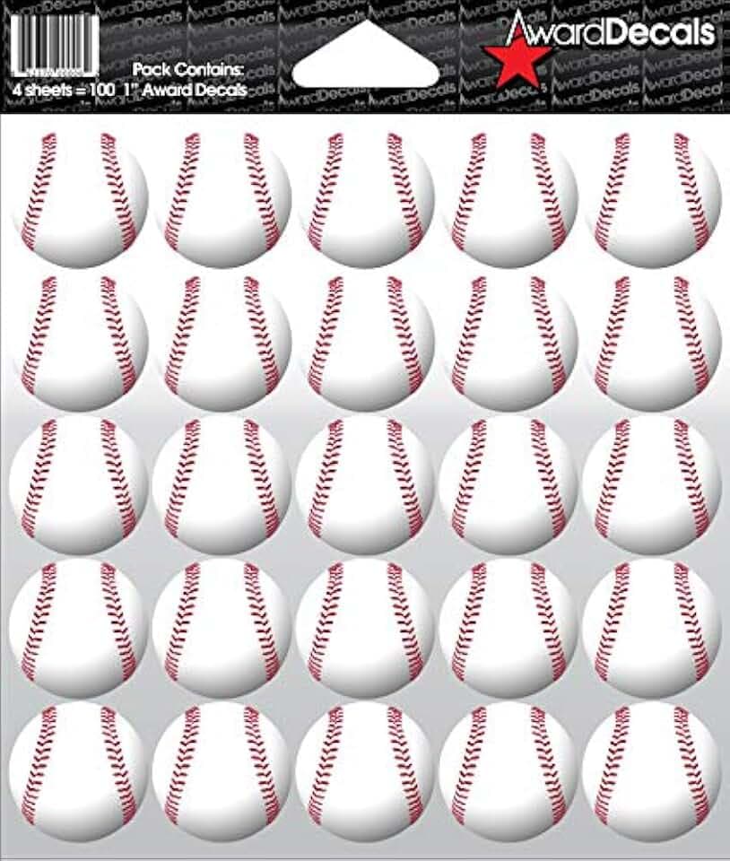 Award Decals Baseball Helmet Sticker Set 100 1" 20mil Vinyl Made in USA