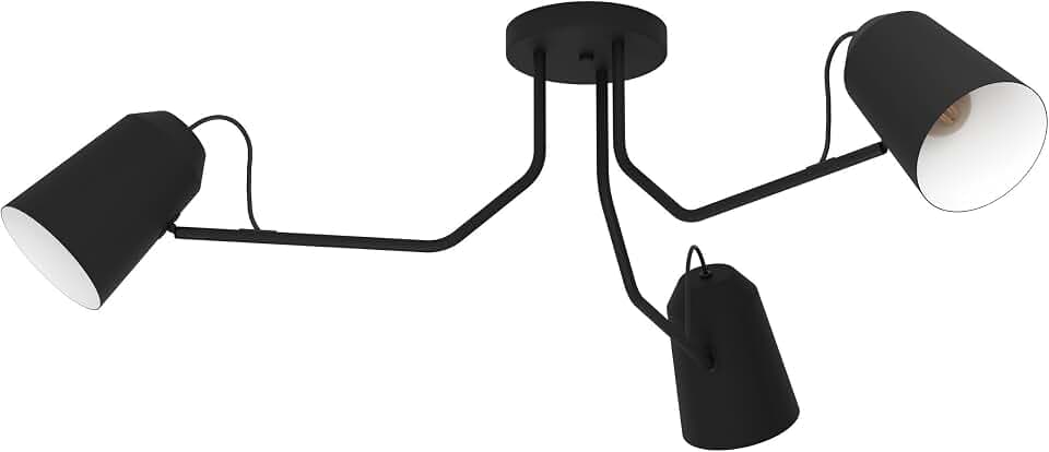 EGLO Deckenlampe Loreto, Deckenleuchte mit 3 schwenkbaren Spots