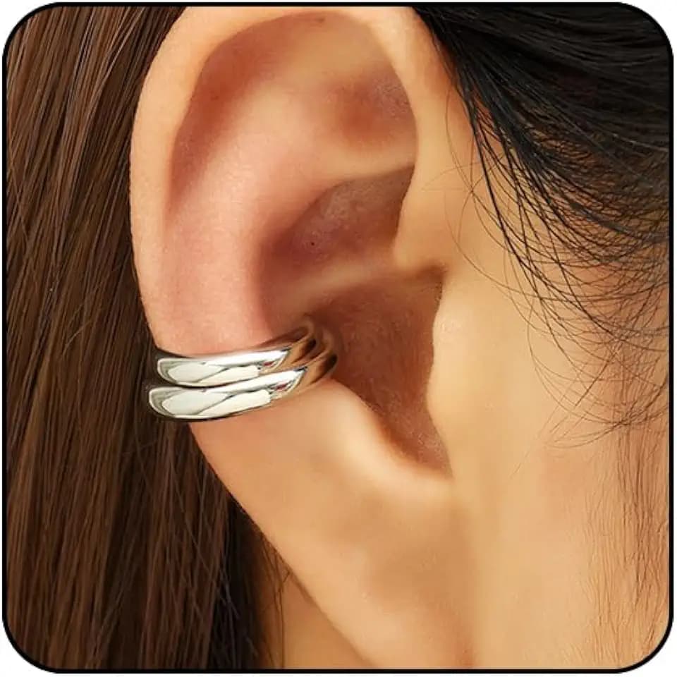 Ear Cuffs for Women Non Piercing Sparkling Huggie Ear Cuff Earrings Cuff Fake Cartilage Earrings