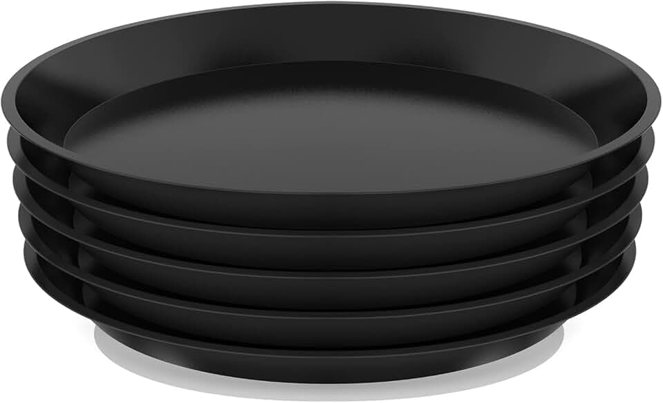 Plant Saucer 16 Inch, 5 Pack Heavy Duty Plant Tray for Pots, Plastic Pot Saucers for Plants, Large Drip Trays for Potted Plants, Round Water Tray for Indoors