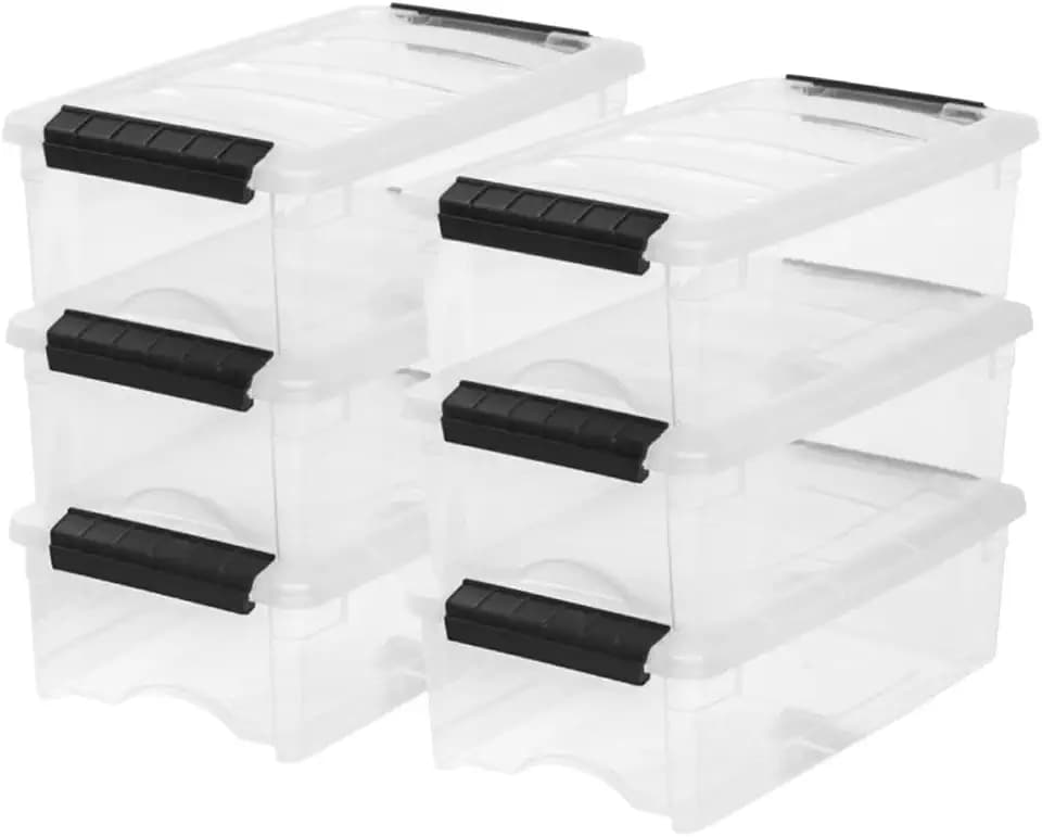 IRIS USA 6-Pack 6 Quart Storage Bins with Lids