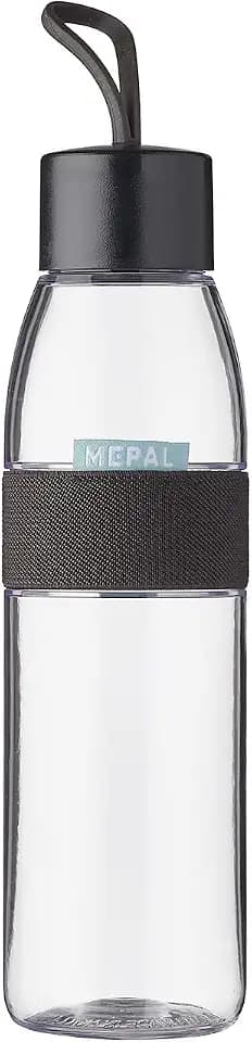 Mepal - Wasserflasche Ellipse - Wiederverwendbare Trinkflasche - Auslaufsichere - Geeignet für kohlensäurehaltige Getränke - BPA-frei - 500 ml - Nordic black