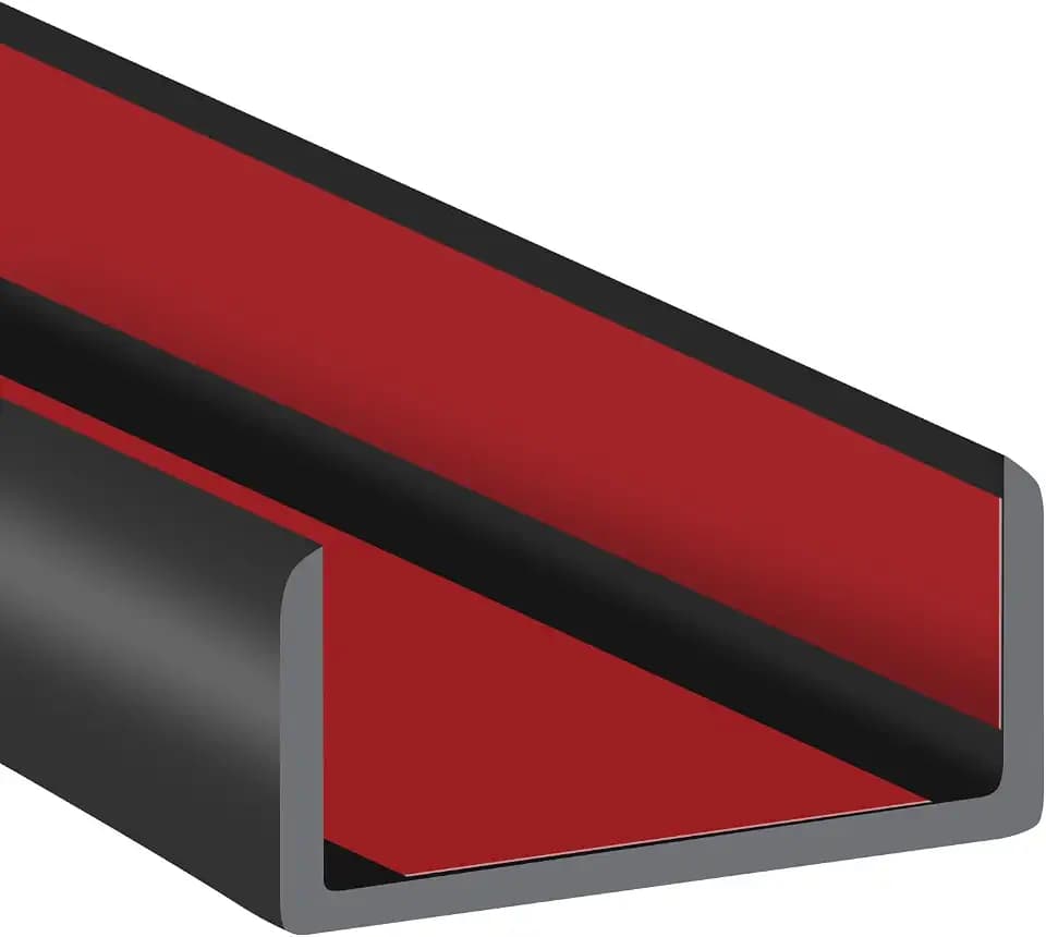 Rubber Edge Trim, Self-Adhesive Edge Banding, 1-3/8"(35mm), 20Ft, Black