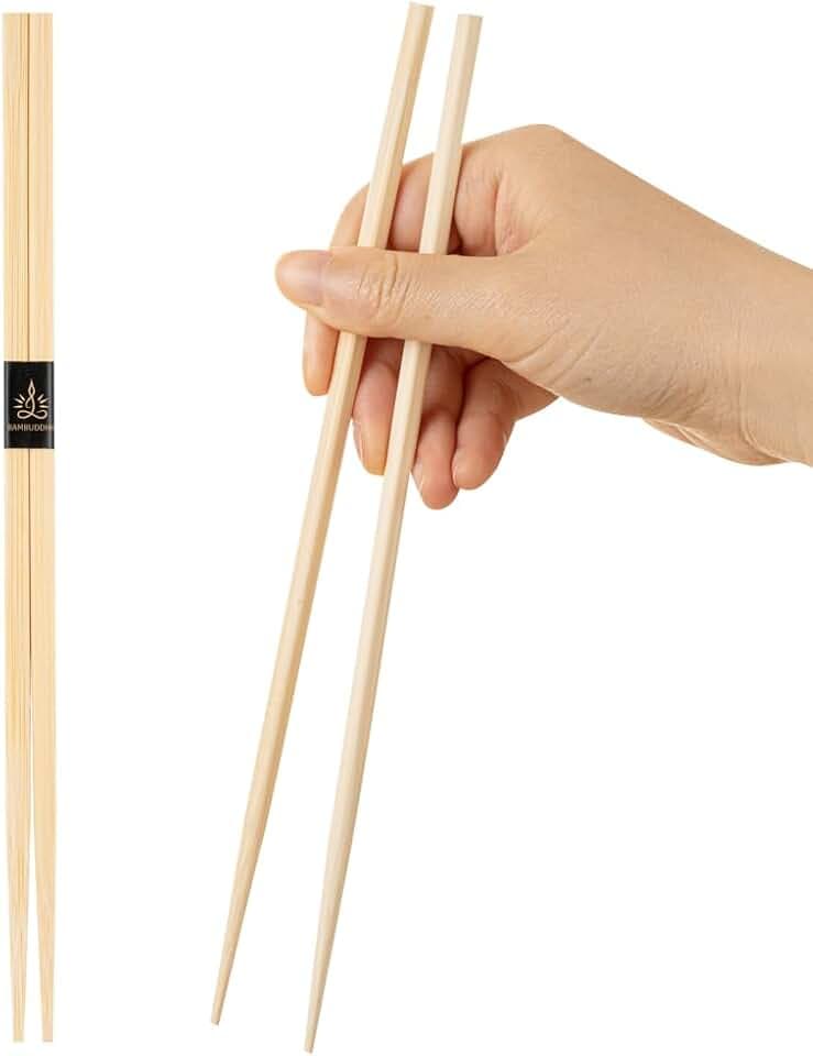 Restaurantware Square Natural Bamboo Modern Chopsticks, 100 Pack