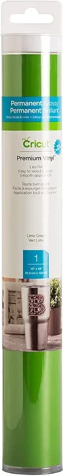 Cricut Premium Permanent Vinyl, Lime - 4ft Roll (12'x48') - Compatible with Maker & Explore Machines, Long Lasting, UV & Water-Resistant, Indoor + Outdoor Projects