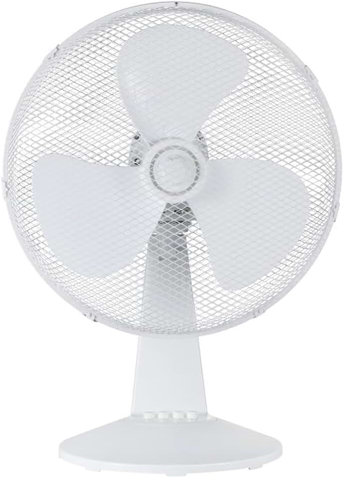 COMFEE' CFT40PW00A2 Tischventilator, 40 cm, 25 W, leiser Ventilator mit 3 Flügeln, 3 Geschwindigkeitsstufen, Oszillation 90°, effizient und geeignet für Zuhause und Büro, Weiß