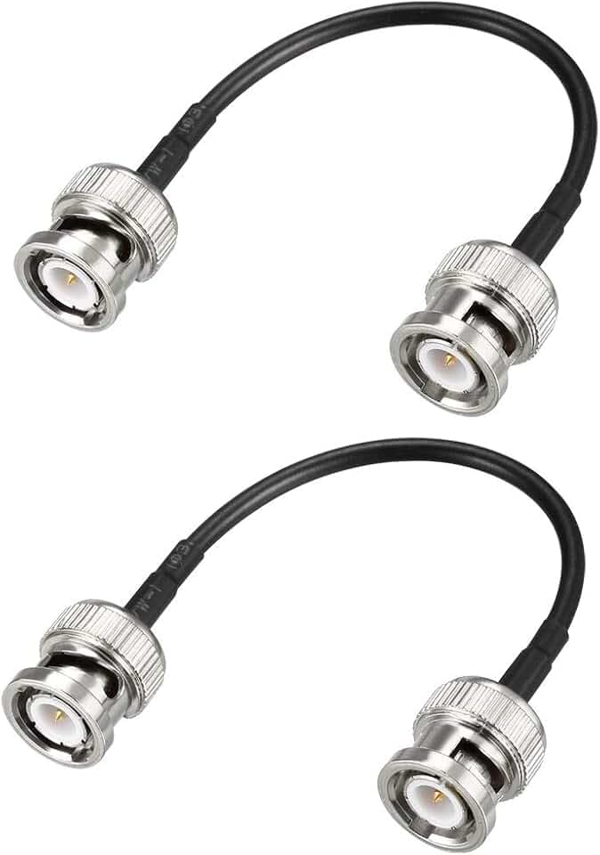 uxcell BNC Male to Male Coaxial Jumper Cable 50 ohm 4 inch RG174 2pcs