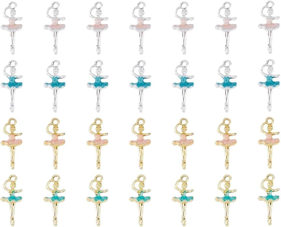 DICOSMETIC 30Pcs Ballet Charms Ballerina Pendants For Jewelry Making