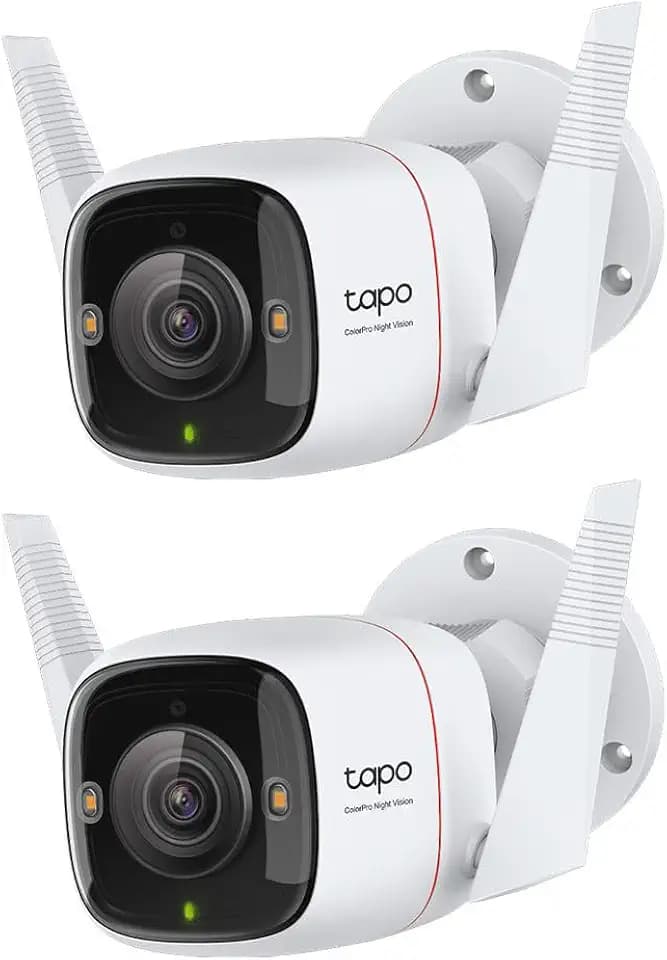 Tapo TP-Link C310P2 Überwachungskamera Außen, WLAN IP Kamera, 3MP Hochauflösung, 30m Nachtsicht, Bewegungserkennung, IP66,Alarmmeldung, Zwei Wege Audio,unterstützt Alexa & Google Assistant, 2 Stück
