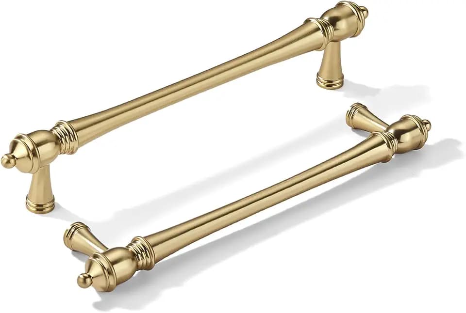 khtumeware 2 Pack 8 inch(203mm) Hole Center Champagne Bronze Cabinet Pulls Heavy-Duty Solid Warm Brass Cabinet Hardware Drawer Pulls Hardware Suitable for Kitchens bathrooms and Dressing Tables