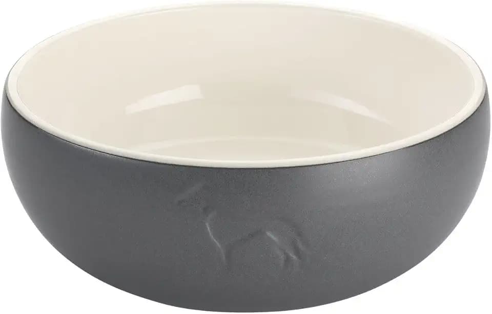 HUNTER Keramik-Napf LUND, Farbe: grau, Keramiknapf mit Silikonrand, sicherer Stand, edles Design, pflegeleicht & spülmaschinenfest, Größe: 900 ml