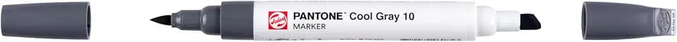 Talens | Pantone Marker Cool Gray 10 | Dual-Tip-Stift mit Pinselspitze und Keilspitze | Wasserbasierte, pigmentierte Tinte in 108 Pantone-Farben
