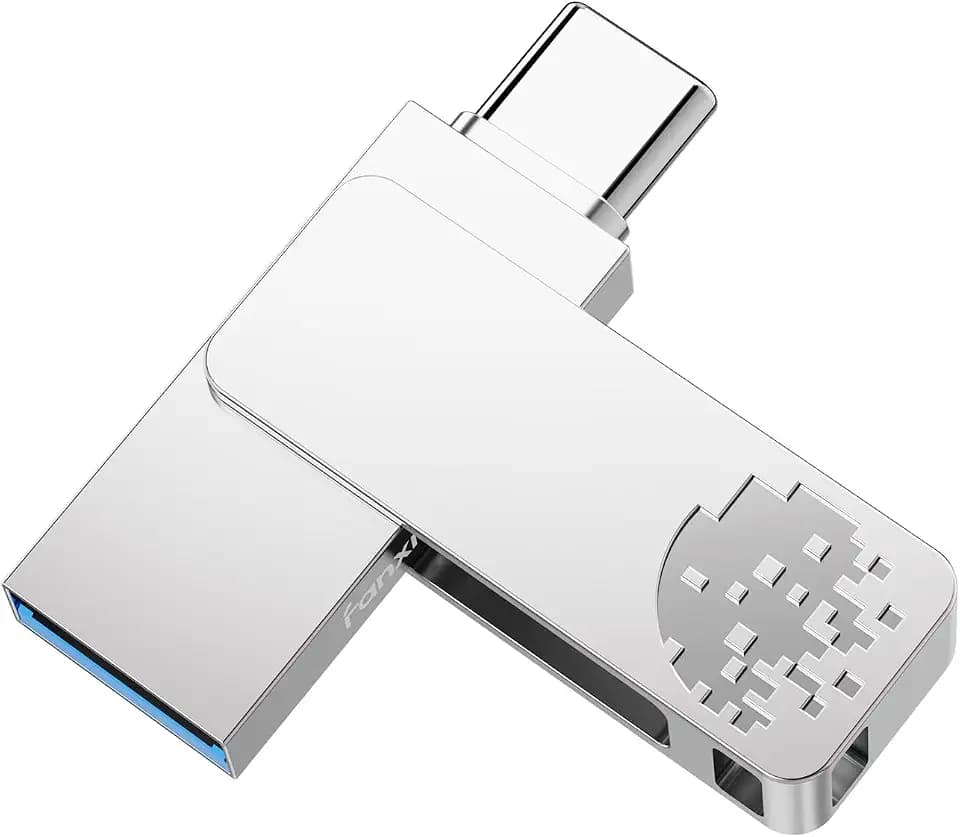 F372S 32GB USB Flash Drive, Dual USB Type-C & USB-A,Zinc Alloy Thumb Drive