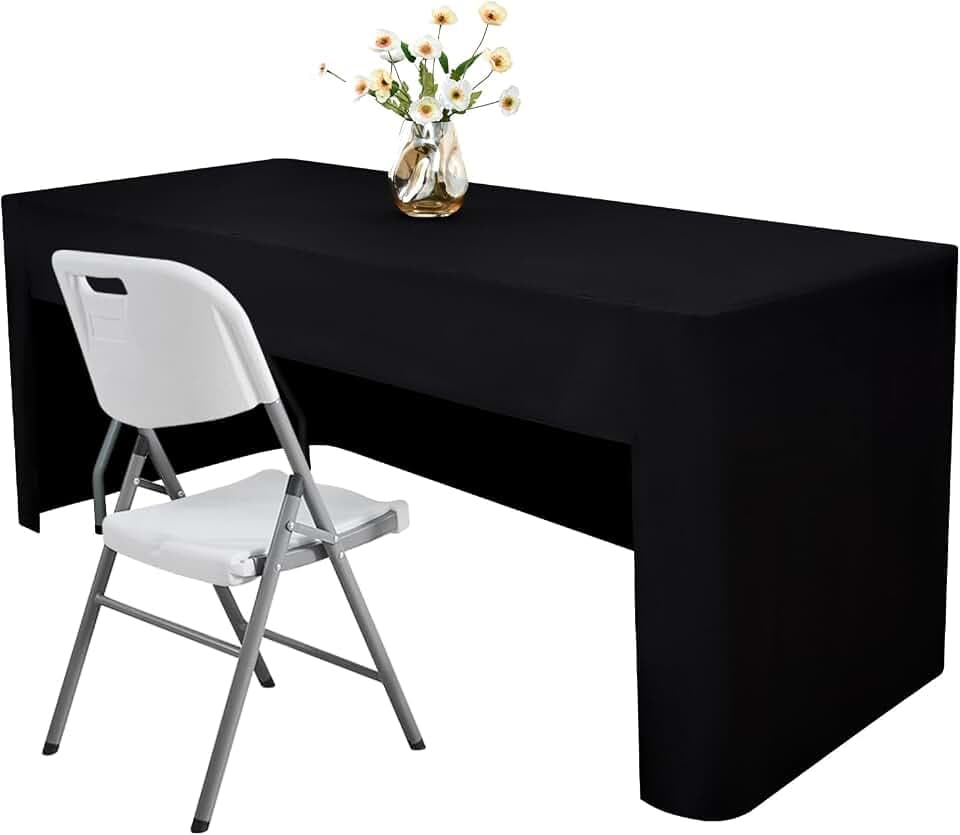 Rectangle Fitted Tablecloth Open Back Washable Polyester, 24x48 in
