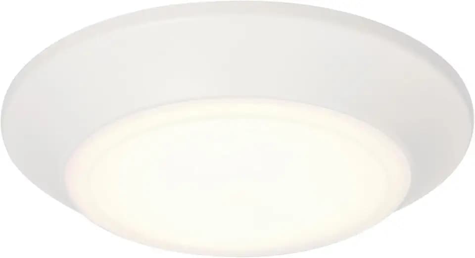 Westinghouse 6133700 Makira Traditional One-Light, 6 Inch 11 Watt Dimmable LED Indoor/Outdoor Surface Mount Fixture with Color Temperature Selection, White Finish, Frosted Acrylic Shade