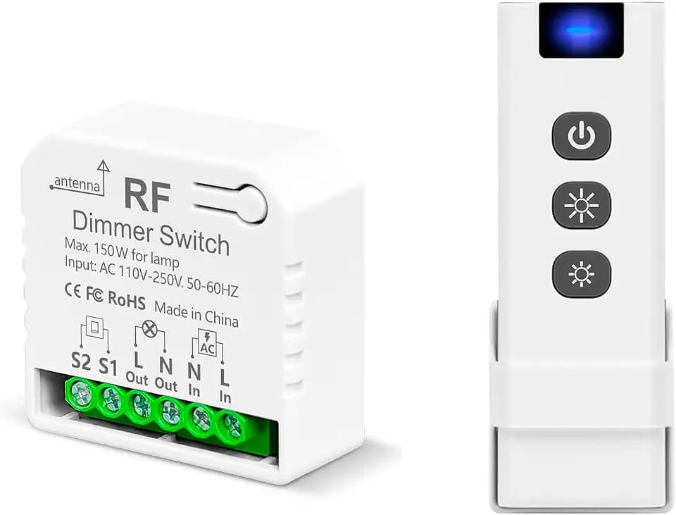 Kabelloser Dimmer Funk Lichtschalter Mit Fernbedienung, Tedeligo AC230V Dimmbare Schaltersteuerung Für LED Und Halogen 10W–150W, Kompatibel Mit Wandpaneel-Dimmerschaltern (kein WLAN Erforderlich)