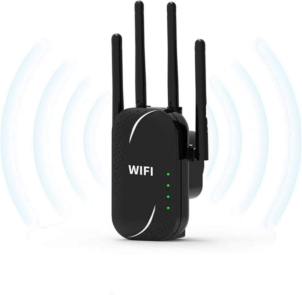 GT300 WiFi Extender 300Mbps, WiFi RangeExtender & Booster with 4 High-Gain Antennas, 2.4GHzSignal Repeater with Ethernet Port, Covers Up to 50Devices, Easy Setup for Home