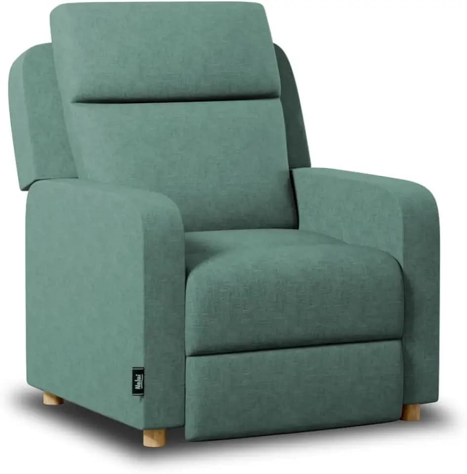 Nalui – Sessel Wohnzimmer, Fernsehsessel (77 x 87 x 98 cm) mit Verstellbarer Beinablage, Manueller Drucköffnung und Verstärkter Struktur. Relaxsessel mit Liegefunktion 160° | Grün