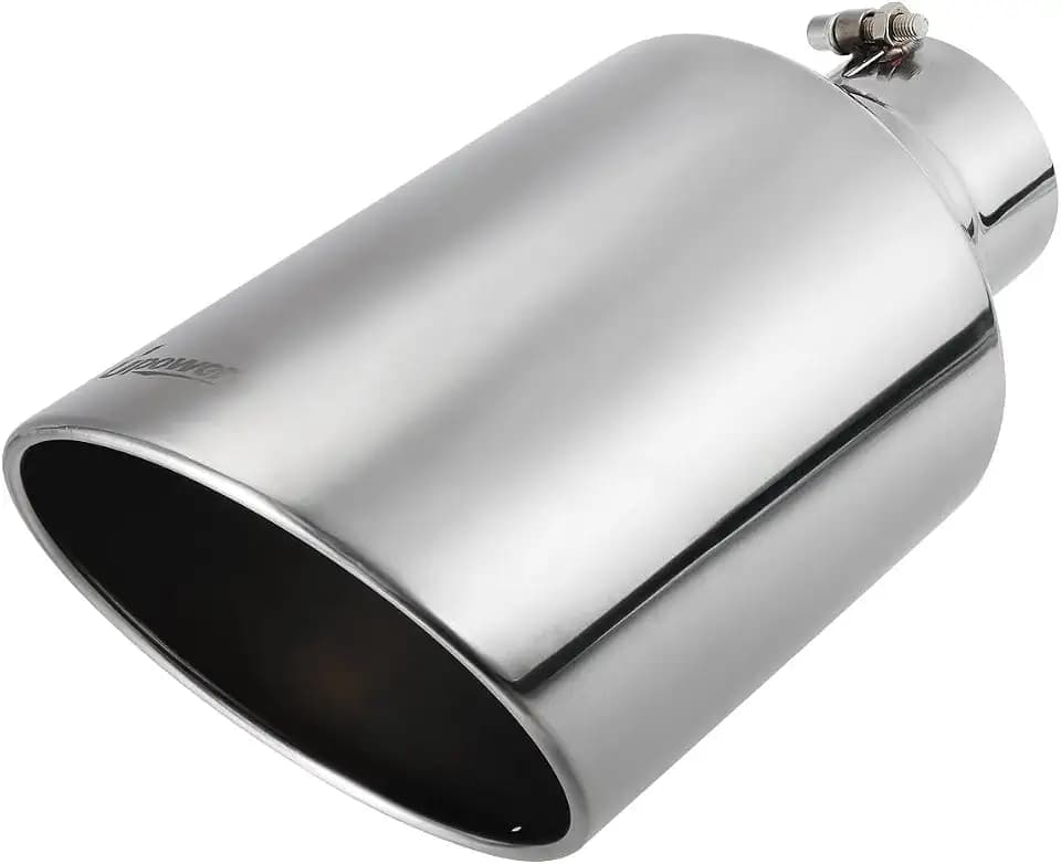Upower 4 inch Inlet 8 inch Outlet Exhaust Tip Stainless Steel 4" to 8" Tail Pipe Tips 15" Long Bolt-On 45 Degree Angle Cut Universal for Car Truck