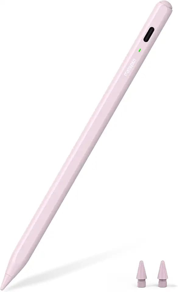 Metapen Pencil Air8 for iPad 2018-2026, 10 Min Faster Charge, Palm Rejection Stylus Pen for iPad a16/11/10/9/8/7/6th Gen, Pro 12.9/11/13-inch M4/M5, Air 3/4/5/M2/M3/M4, Mini 5/6th, Pink