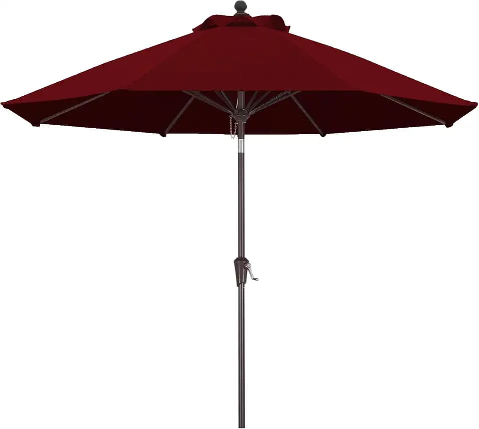 ABCCANOPY OLEFIN® 5-Year No Fading 9FT Outdoor Patio Umbrella(Dark Red)