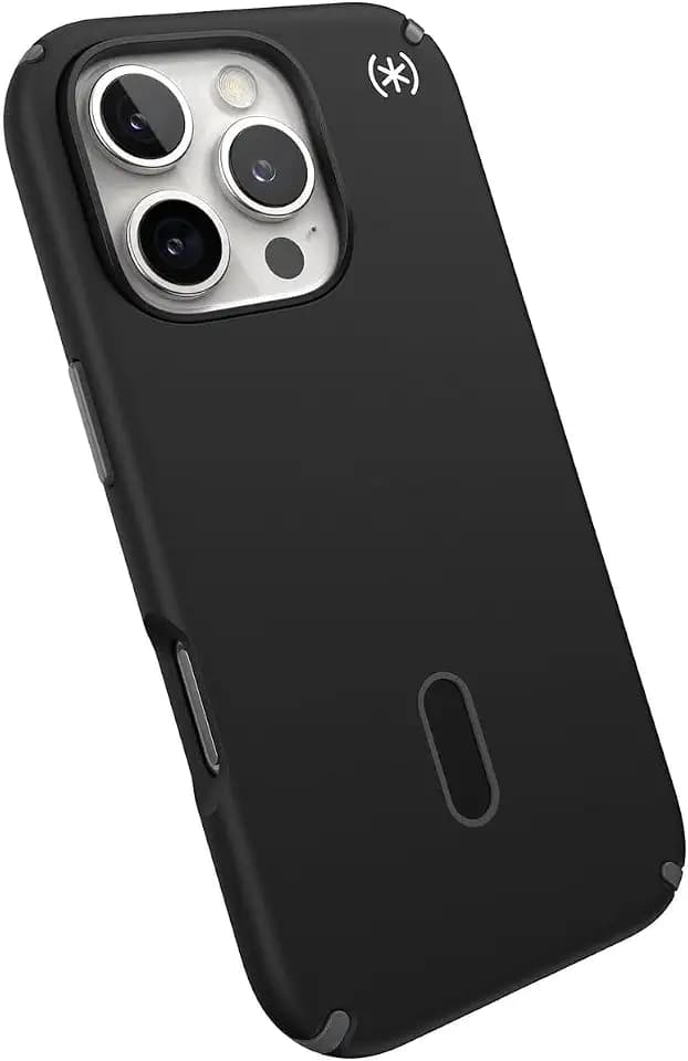Speck Black iPhone 16 Pro Case MagSafe and ClickLock - Slim Phone Case iPhone 16 Pro - iPhone 16 Pro Phone Case - Presidio2 Pro - Black/Slate