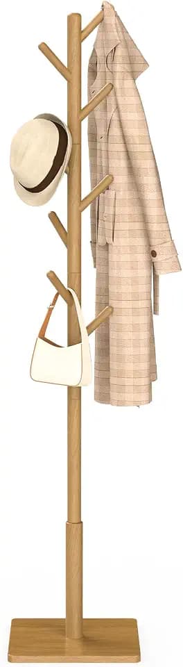 Garderobenständer Massivholz,Kleiderständer,Holzfarben,30x180cm