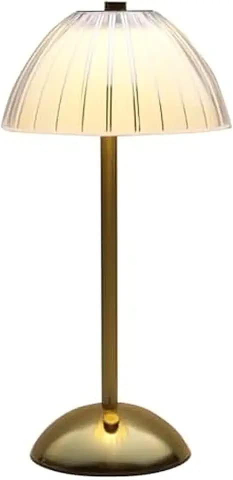 Mikasa Acrylic and Metal Rechargeable Cordless LED Lamp with Opaque Shade, 5.9x5.9x11 Inch