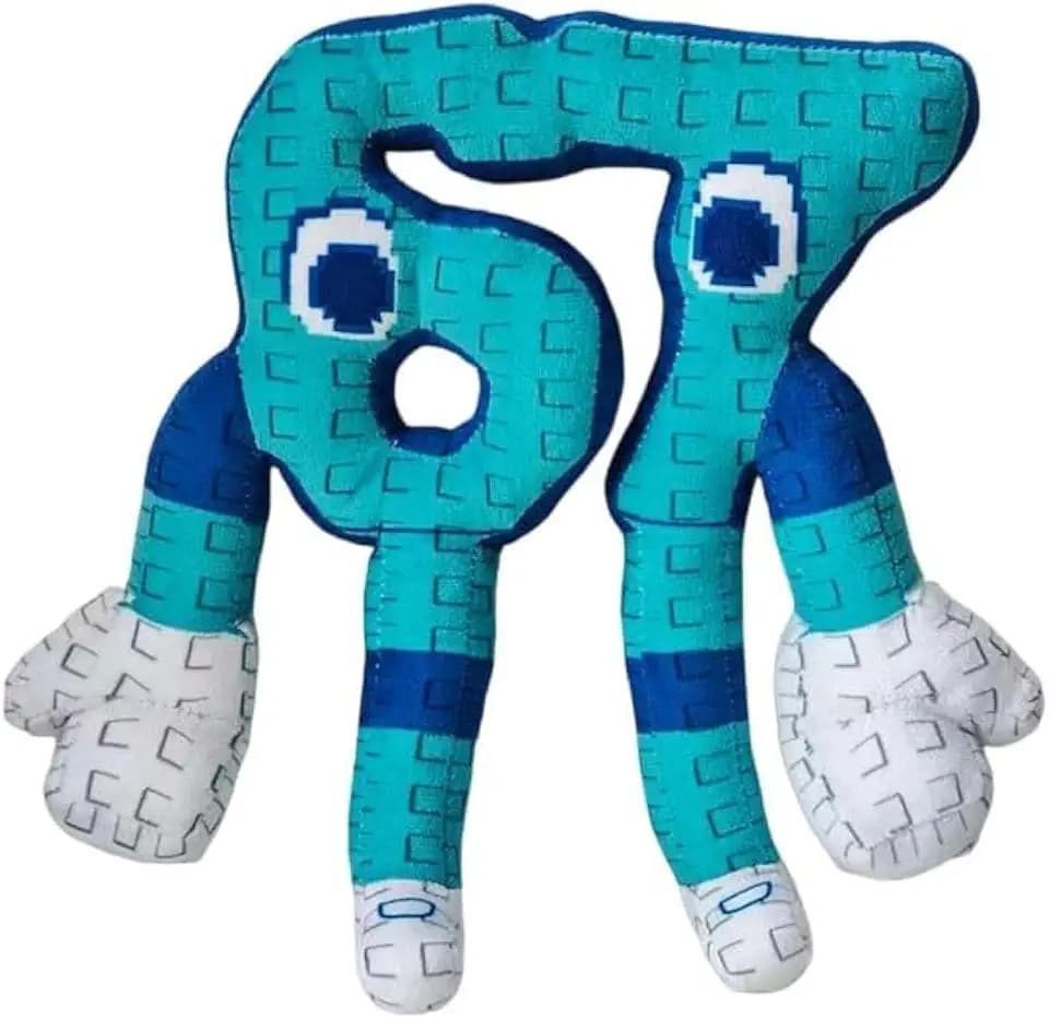 67 Plush Toy 9 inch Collectible Brain Rot Plush Toy, Soft Stuffed Number Character, Christmas Birthday Gift for Kids (Blue)