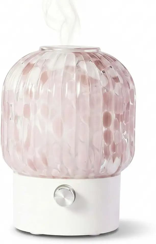 MULIN Aroma Diffuser 100 ml, Handgeblasenes Glas Duftöl Diffusor, leiser Ultraschall Aromatherapie Diffusor für ätherische Öle, 7-farbiges LED-Licht, BPA-frei, für Wohnung