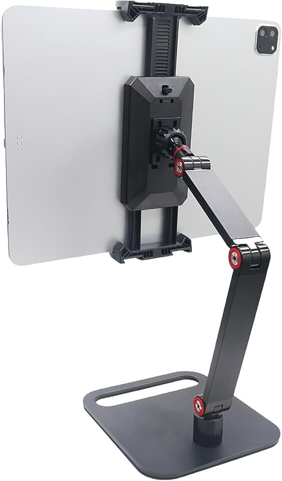 Leikurvo Monitor Halterung Tablet Halterung für 6-17.3 Zoll Bildschirme, 360° Verstellbarer Tisch Halter Höhenverstellbar Ständer Tragbar Tablethalterung für Tablets und Handys, Dreht, Faltbar, Neigt