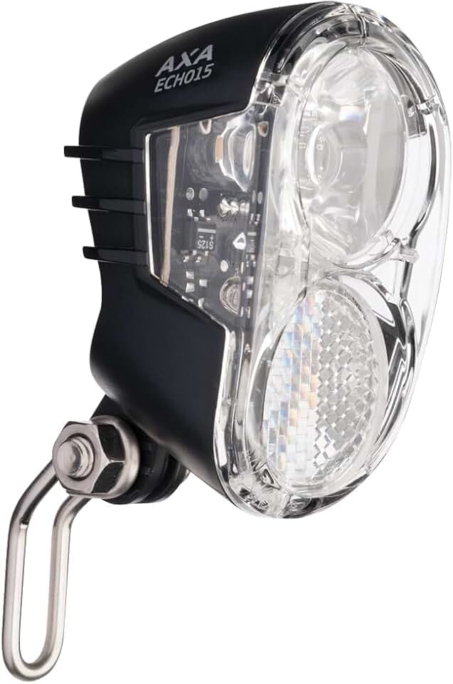 AXA Echo 15 Switch – Dynamo Fahrradlicht – 15 Lux – mit Reflektor – Sichtbar von der Seite – StVZO zugelassen