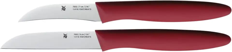 WMF Messerset 2-teilig, mit Schälmesser, Gemüsemesser, Spezialklingenstahl, Griffe aus Kunststoff, rot