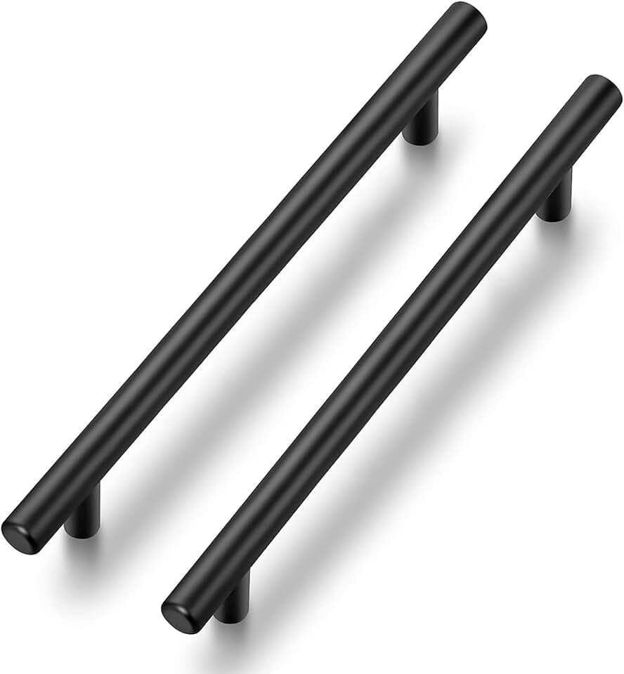 Ravinte Black Cabinet Handles, 10 Pack Drawer Pulls, 6-1/4 Inch Hole Center