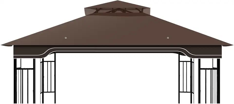 Replacement Gazebo Canopy for 10x12 Regency II Model L-GZ798PST | Heavy-Duty Ripstop Waterproof & UV Protective Top Cover, Brown