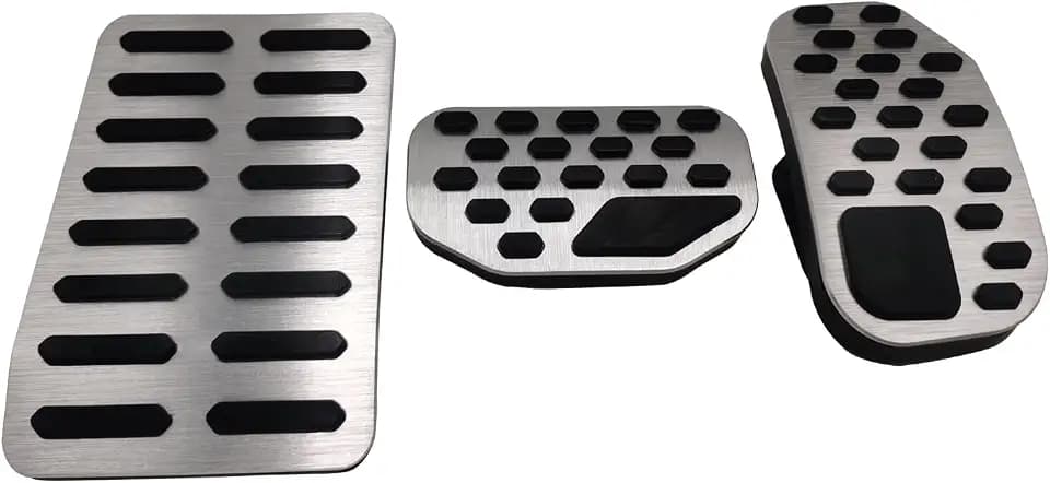 Aluminum Foot Rest Pedal Gas Pedal Cover Brake Pedal Compatible with 2021-2026 Ford F150 Pedal (Silver)