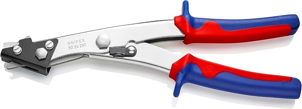 KNIPEX Blechknabber vernickelt mit Mehrkomponenten-Hüllen 280 mm, 90 55 280