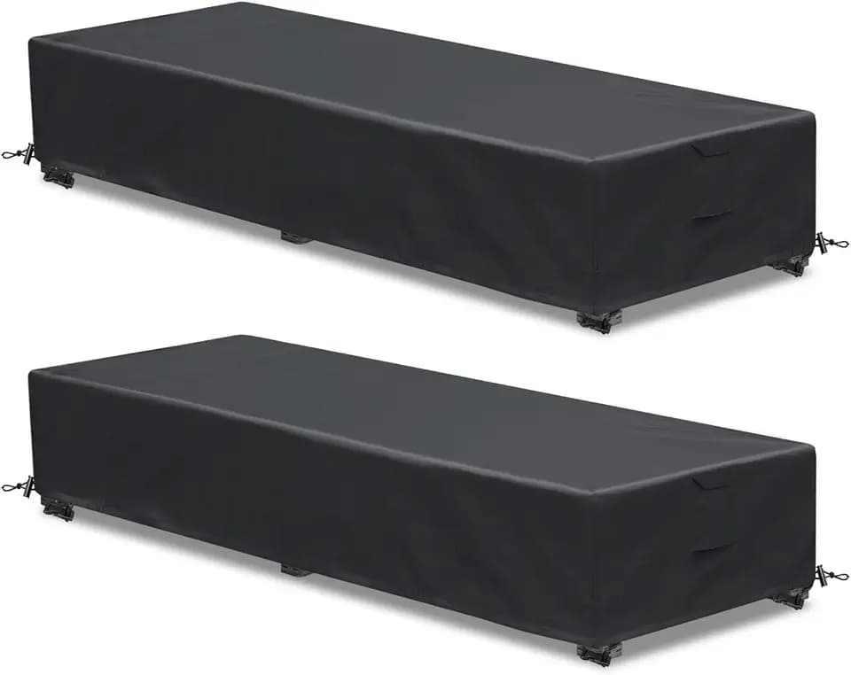 Outdoor Chaise Lounge Cover 2-Pack 80"L x 28"W x 14"H