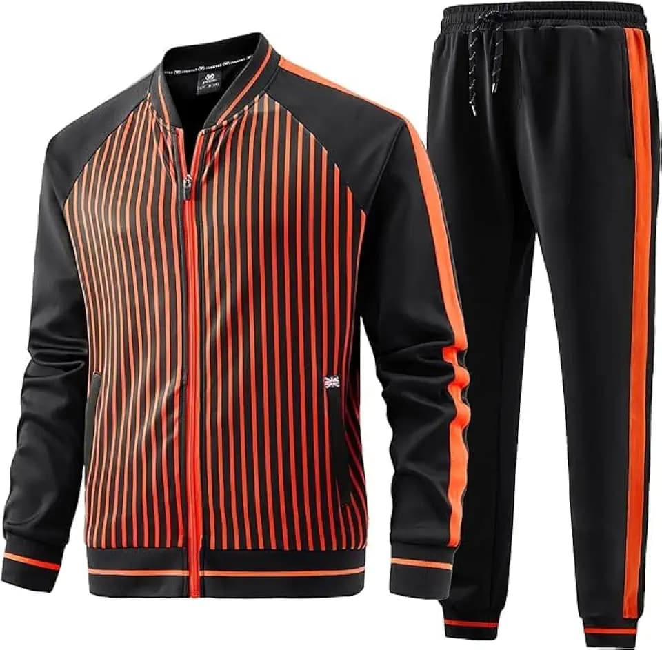 Trainingsanzug Herren Set mit langen Ärmeln, lässigem Full Zip Laufsportanzug für Männer, 2-teilige Outfits Jogginganzug Herren