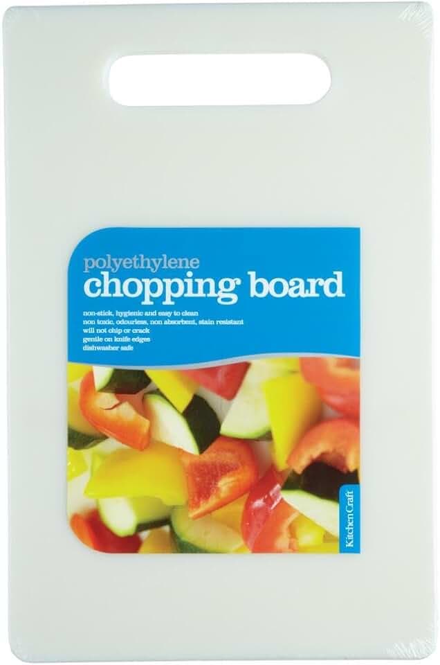 KitchenCraft Medium schadstofffreies Kunststoff-Schneidebrett, 30 x 20 cm - Weiß