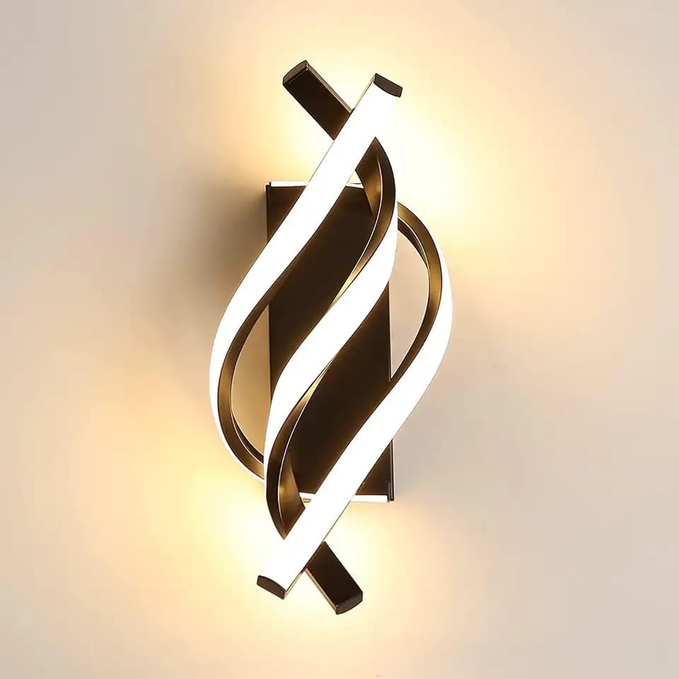 Comely Wandlampe LED Innen, 22W 2500LM Modern LED Wandleuchte Schwarz