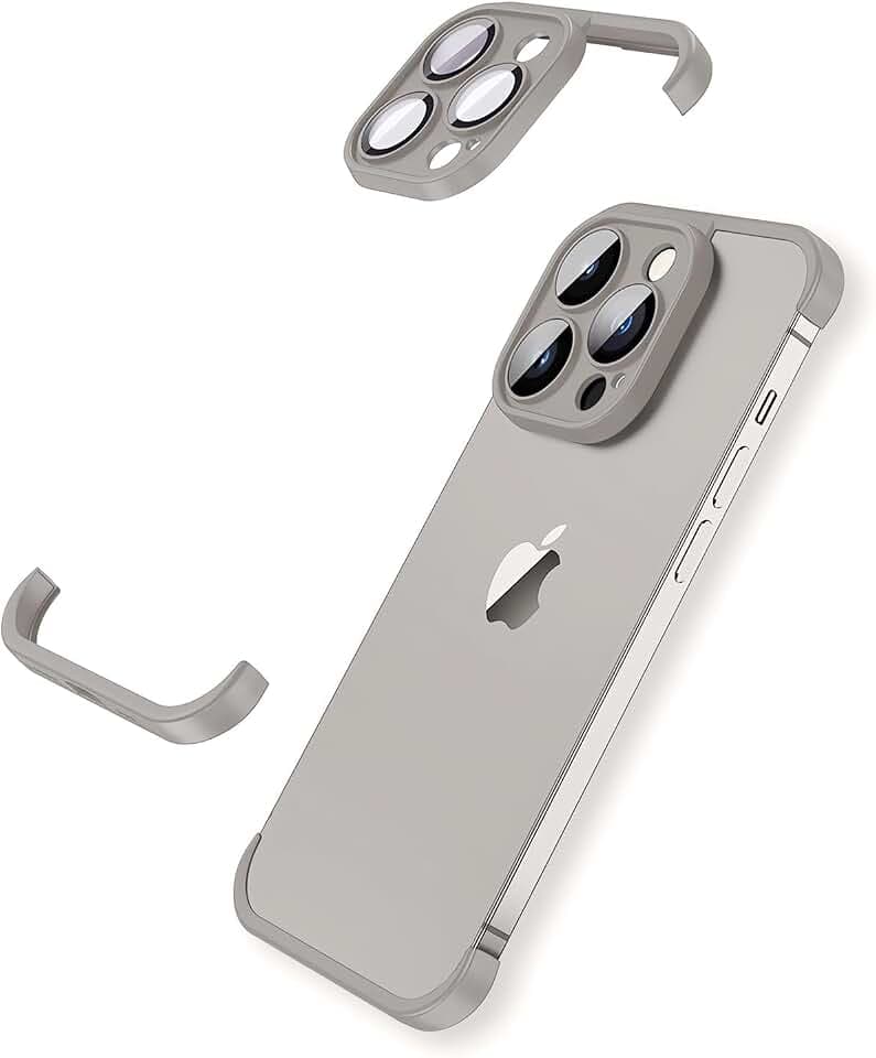 Hülle für iPhone 16 Pro Rahmenlos Slim Kameraschutz Titan Grau