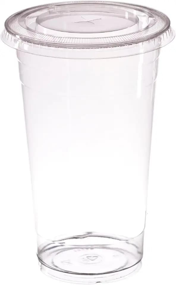 AIOS 50 x recycelbare PET-Becher mit Wabendeckeln für unterwegs (klein: 300 ml/10,6 oz)