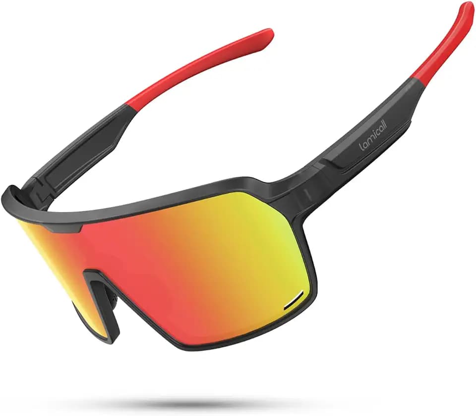 Lamicall Fahrradbrille Herren, UV400 Polarisierte Schnelle Brille Damen